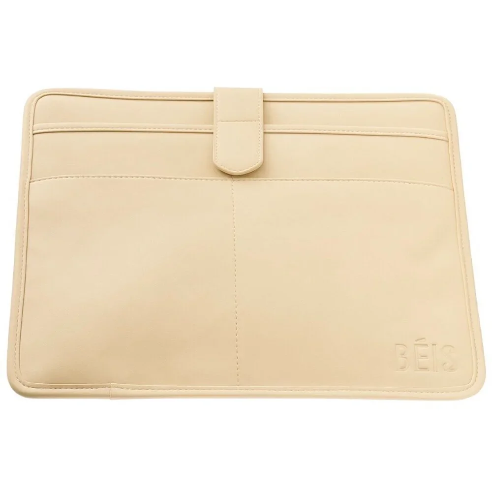 BEIS Faux Leather Beige Laptop Sleeve Case Beige 13”